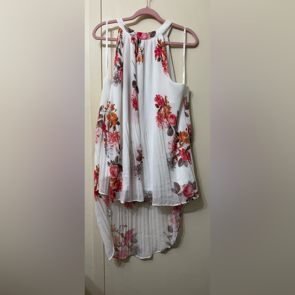 City Chic White and Pink Hi-Lo Halter Tunic
